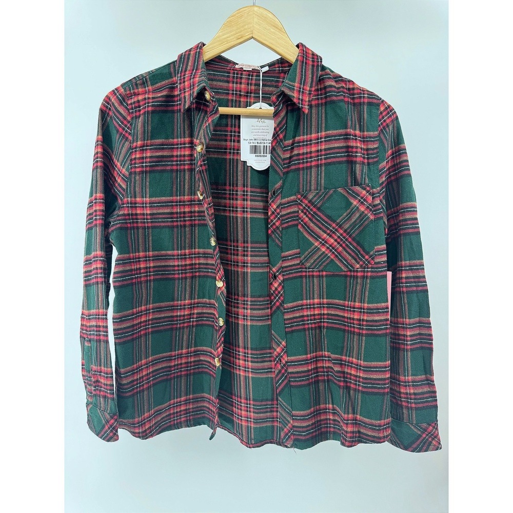 Ivy City Co  John Shirt Hattie Green Plaid Boys Size 13/14 NWT Holiday Shirt